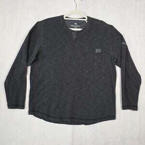 T-Shirt Tommy Bahama Black Long Sleeve, Men's Size L, PRE-OWNED